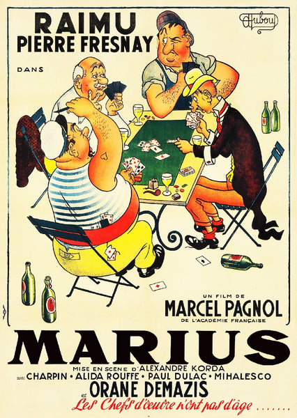 FILM "MARIUS, La PARTIE de CARTES" DUBOUT-POSTER/REPRODUCTION