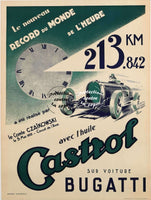PUB CASTROL HUILE BUGATTI Rfism-POSTER/REPRODUCTION d1 AFFICHE VINTAGE