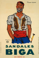 PUB BIGA SANDALES Rfwph-POSTER/REPRODUCTION d1 AFFICHE VINTAGE