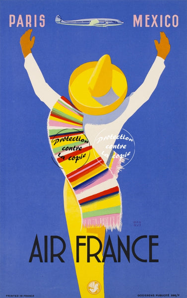 AIRLINES MEXICO Rfwik-POSTER/REPRODUCTION d1 AFFICHE VINTAGE