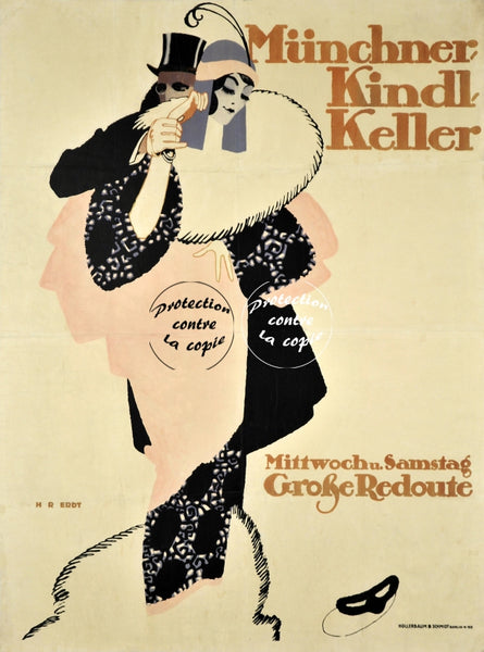 PUB MÜNCHNER KINDL KELLER Rfkwl-POSTER/REPRODUCTION d1 AFFICHE VINTAGE