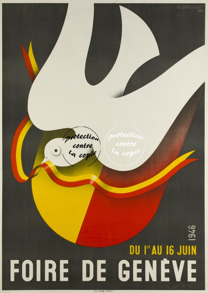 GENèVE FOIRE 1946 Rfoar-POSTER/REPRODUCTION d1 AFFICHE VINTAGE