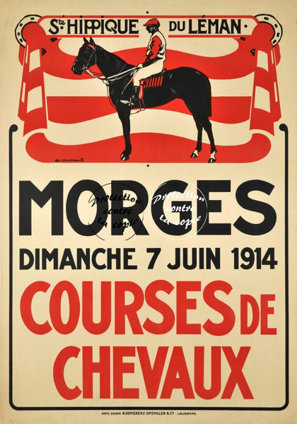 SPORT MORGES COURSE CHEVAUX 1914 Rboo-POSTER/REPRODUCTION d1 AFFICHE VINTAGE