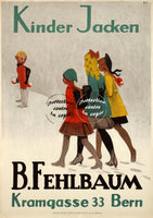 PUB B. FEHLBAUM KINDER JACKEN Rflbp-POSTER/REPRODUCTION d1 AFFICHE VINTAGE