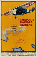 AVION TRANSPORT RAPIDE AéRIEN Rftzq-POSTER/REPRODUCTION d1 AFFICHE VINTAGE