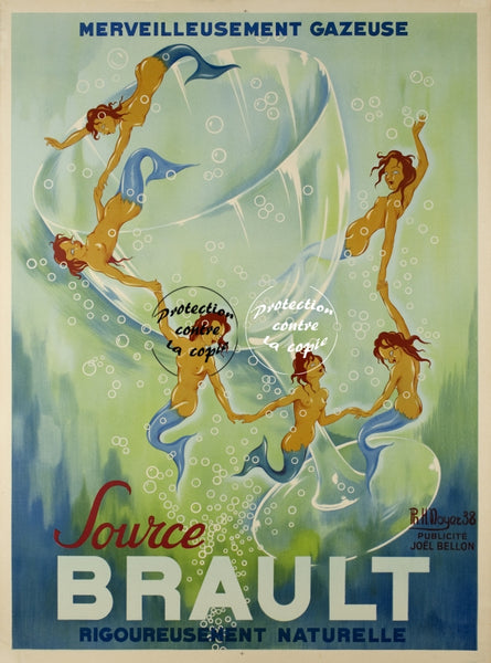 PUB BRAULT EAU SOURCE Rfmoq-POSTER/REPRODUCTION d1 AFFICHE VINTAGE
