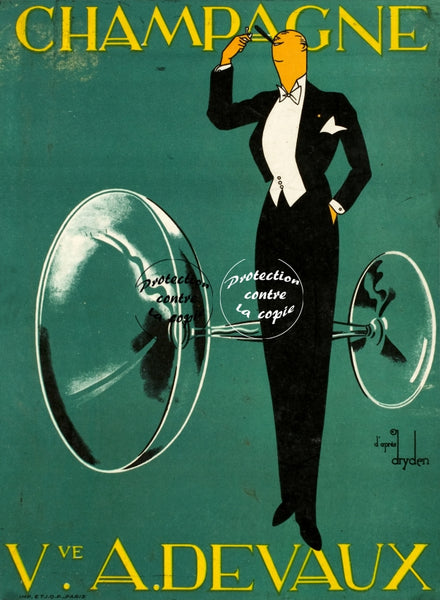 PUB A. DEVAUX CHAMPAGNE Rfnmu-POSTER/REPRODUCTION d1 AFFICHE VINTAGE