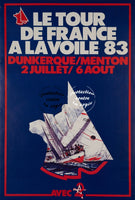 SPORT TOUR FRANCE VOILE 1983 Rfsjf-POSTER/REPRODUCTION d1 AFFICHE VINTAGE
