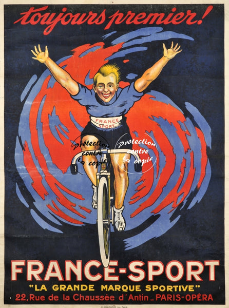FRANCE SPORT VéLO/CYCLES Rfbgu-POSTER/REPRODUCTION d1 AFFICHE VINTAGE