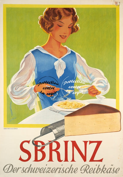 PUB SBRINZ FROMAGE Rfkal-POSTER/REPRODUCTION d1 AFFICHE VINTAGE