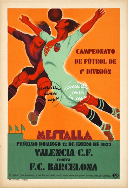 MESTALLA FOOT 1932 Rftu-POSTER/REPRODUCTION d1 AFFICHE VINTAGE