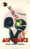 AIRLINES MONDIAL Rjrm-POSTER/REPRODUCTION d1 AFFICHE VINTAGE