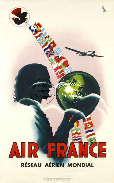 AIRLINES MONDIAL Rjrm-POSTER/REPRODUCTION d1 AFFICHE VINTAGE