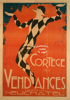 FÊTES NEUCHATEL VENDANGES 1922 Rdcv-POSTER/REPRODUCTION d1 AFFICHE VINTAGE