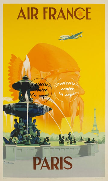 AIRLINES PARIS Rjwd-POSTER/REPRODUCTION d1 AFFICHE VINTAGE
