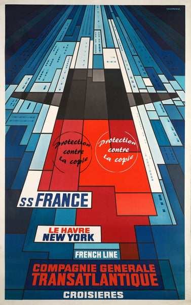 LE FRANCE PAQUEBOT Rdwq-POSTER/REPRODUCTION d1 AFFICHE VINTAGE