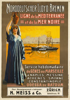 BATEAUX NORDDEUTSCHER LLYOD BREMEN Rrt-POSTER/REPRODUCTION d1 AFFICHE VINTAGE