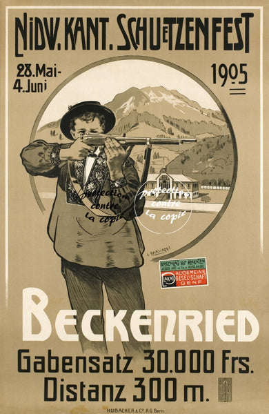 SPORT BECKENRIED TIR 1905 Rcdm-POSTER/REPRODUCTION d1 AFFICHE VINTAGE