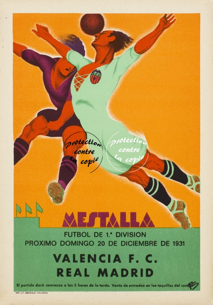 MESTALLA FOOT 1931 Rdvi-POSTER/REPRODUCTION d1 AFFICHE VINTAGE