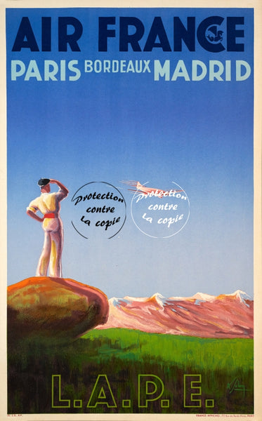 AIRLINES LAPE Rfep-POSTER/REPRODUCTION d1 AFFICHE VINTAGE