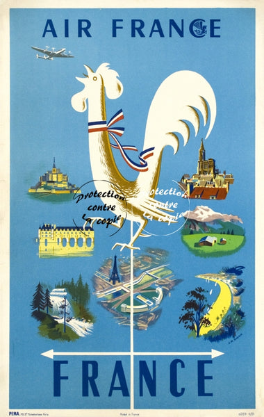 AIRLINES FRANCE Rune-POSTER/REPRODUCTION d1 AFFICHE VINTAGE