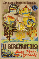 PUB LE BERGERACOIS BERGERAC Rhoi-POSTER/REPRODUCTION d1 AFFICHE VINTAGE