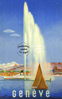 GENèVE LAC BATEAU Rrzi-POSTER/REPRODUCTION d1 AFFICHE VINTAGE
