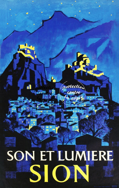 SPECTACLE SION SON et LUMIèRE Rgbi-POSTER/REPRODUCTION d1 AFFICHE VINTAGE