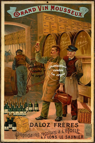 PUB DALOZ VIN MOUSSEUX Rfre-POSTER/REPRODUCTION d1 AFFICHE VINTAGE