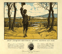 PUB ROUSSEAU GENèVE 1728 Retj-POSTER/REPRODUCTION d1 AFFICHE VINTAGE
