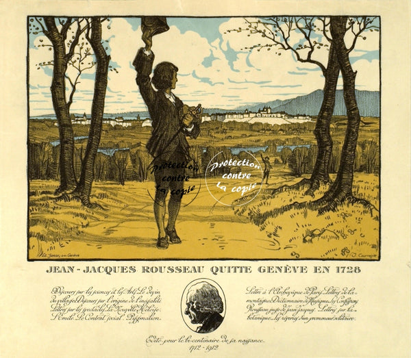 PUB ROUSSEAU GENèVE 1728 Retj-POSTER/REPRODUCTION d1 AFFICHE VINTAGE