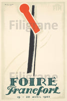 PUBLICITé: 1925 FOIRE de FRANCFORT:POSTER/REPRODUCTION d1AFFICHE VINTAGE