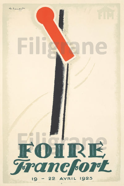 PUBLICITé: 1925 FOIRE de FRANCFORT:POSTER/REPRODUCTION d1AFFICHE VINTAGE