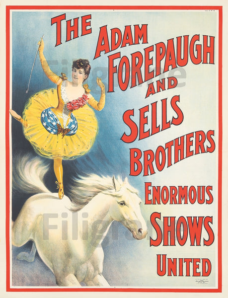 CIRQUE: The ADAM FOREPAUGH Réf159:POSTER/REPRODUCTION d1 AFFICHE VINTAGE