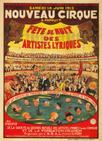 CIRQUE: 1913 ARTISTES LYRIQUES:POSTER/REPRODUCTION d1 AFFICHE VINTAGE