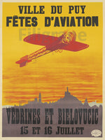 AIRLINES  Le PUY VEDRINES BIELOVUCIC POSTER/REPRODUCTION d1 AFFICHE VINTAGE