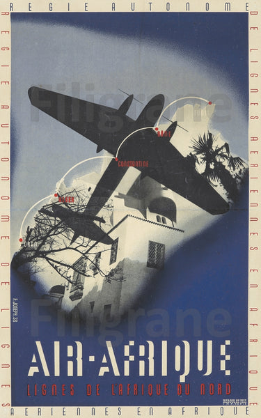 AIRLINES: AIR AFRIQUE Réf1013:POSTER/REPRODUCTION d1 AFFICHE VINTAGE