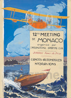 AIRLINES: MEETING MONACO HYDRAVION:POSTER/REPRODUCTION d1 AFFICHE VINTAGE