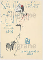 EXPO SALON des CENT 1896 Rf12-POSTER/REPRODUCTION d1 AFFICHE VINTAGE