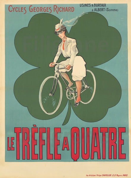 VéLO TrèFLE a QUATRE Rf97-POSTER/REPRODUCTION d1 AFFICHE VINTAGE