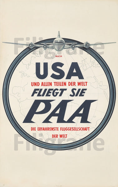 AVIATION PAA USA Rf121-POSTER/REPRODUCTION d1 AFFICHE VINTAGE
