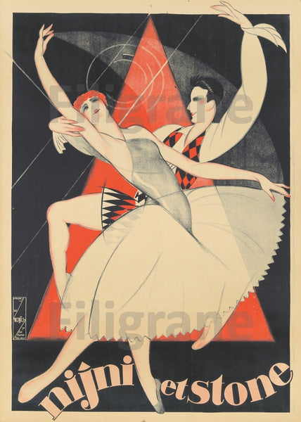 SPECTACLE DANSE NIJNI STONE Rf139-POSTER/REPRODUCTION d1 AFFICHE VINTAGE