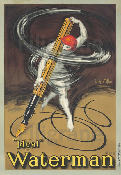 PUB STYLO IdéAL WATERMAN R146-POSTER/REPRODUCTION d1 AFFICHE VINTAGE