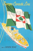 BATEAUX MS SEVEN SEAS CANADA R170-POSTER/REPRODUCTION d1 AFFICHE VINTAGE