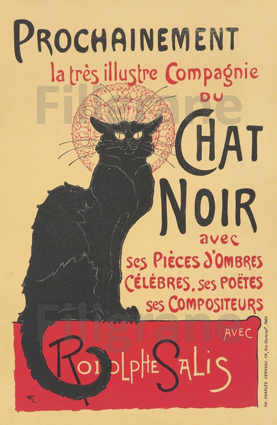 SPECTACLE PièCE CHAT NOIR Rf211-POSTER/REPRODUCTION d1 AFFICHE VINTAGE