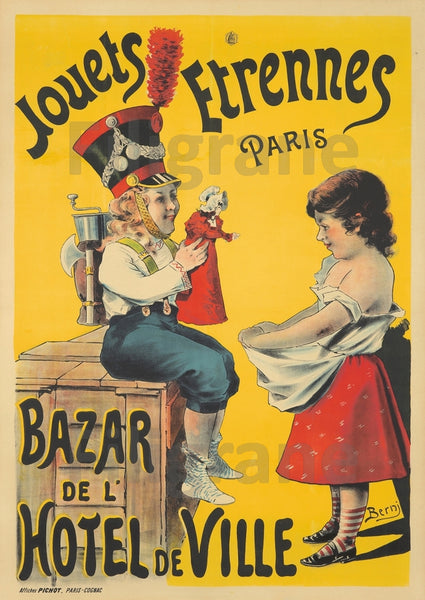 PUB JOUETS BAZAR HOTEL Rf224-POSTER/REPRODUCTION d1 AFFICHE VINTAGE