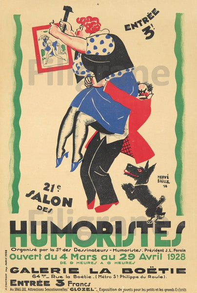 EXPO SALON HUMOUR 1928 Rf230-POSTER/REPRODUCTION d1 AFFICHE VINTAGE