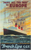 PAQUEBOT le PARIS Rf278-POSTER/REPRODUCTION d1 AFFICHE VINTAGE