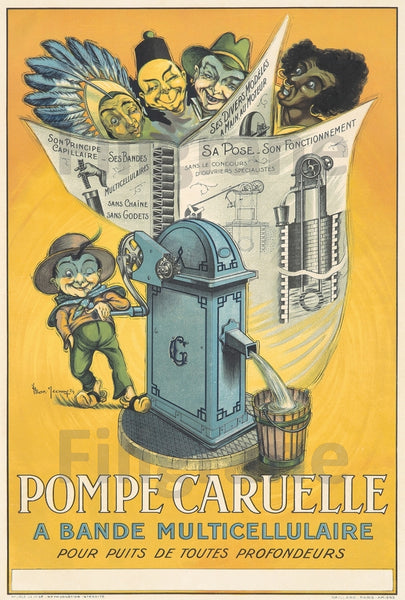 PUB POMPE CARUELLE Rf302-POSTER/REPRODUCTION d1 AFFICHE VINTAGE