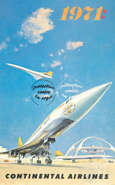 CONTINENTAL AIRLINES Rf31-POSTER/REPRODUCTION d1 AFFICHE VINTAGE